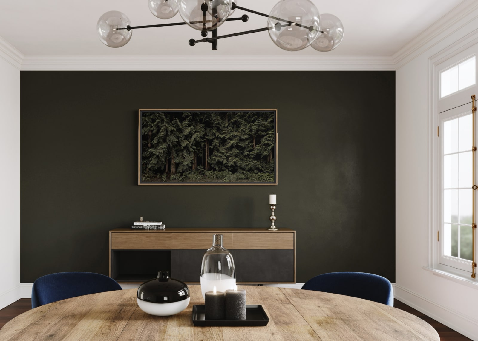 Jasper Goodall, Beyond the Light, framed in situ