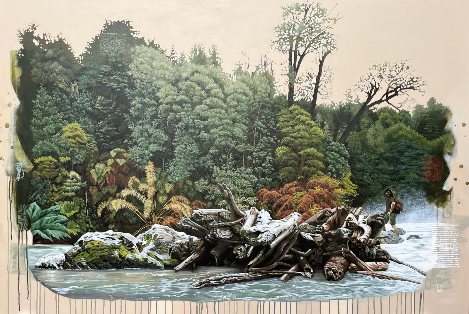 Josefa Cordua, Logs, oil on canvas