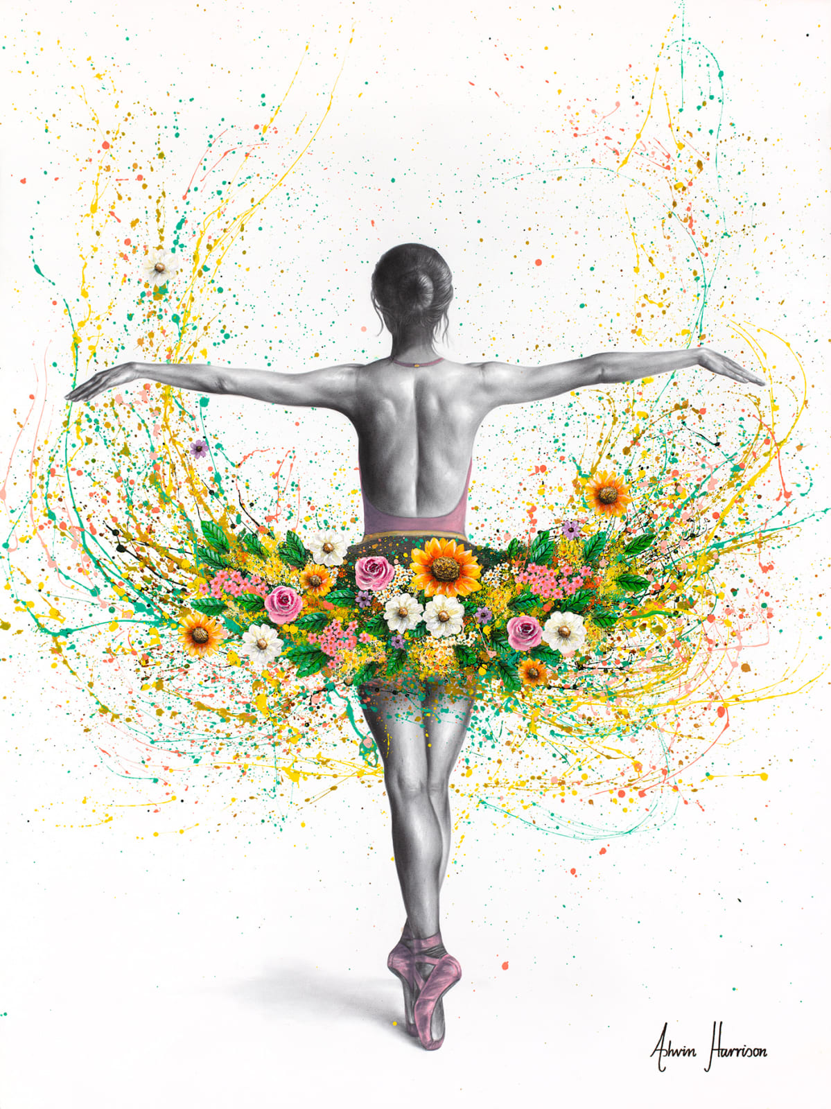 Ashvin Harrison, Spring Floral Dancer (Hand Embellished Giclée), 2024