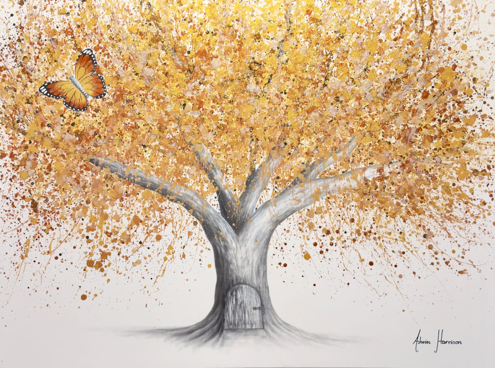 Ashvin Harrison, Miami Monarch Tree (Original Hand Painting), 2025