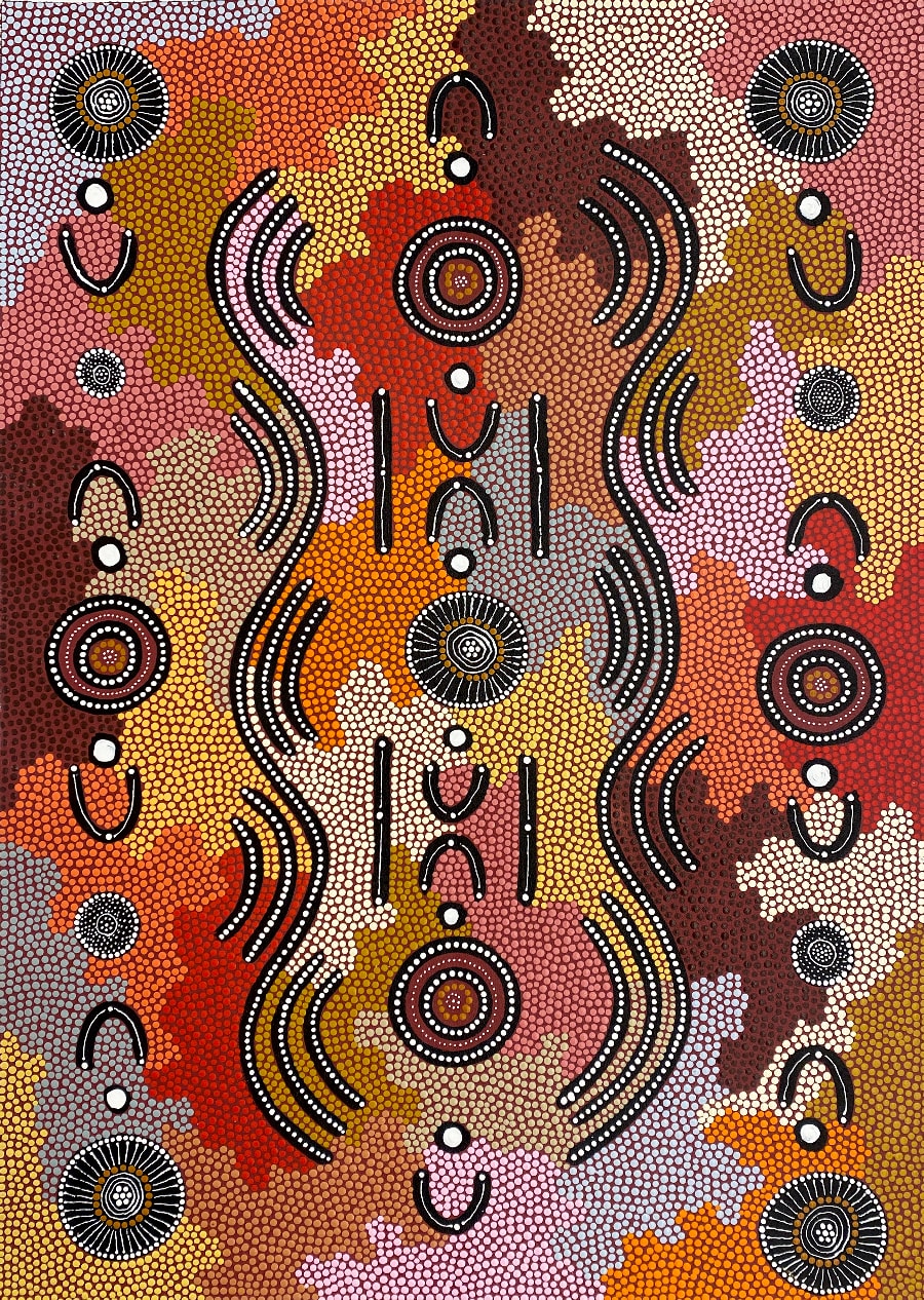 Women Collecting Bush Damper Seed by Patsy Ross, 2025