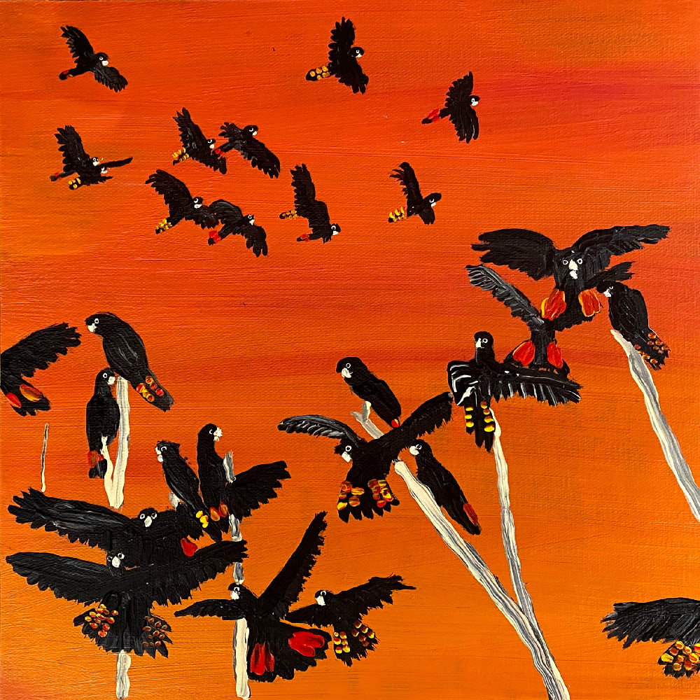 Red-bums finding sit down place before night time by Kukula McDonald, 2025