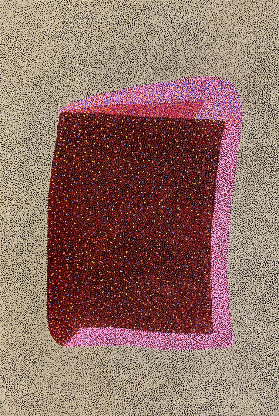 Anwekety (Bush Plum) by Magdeline Payne Nungala, 2024, acrylic on linen, 60 x 90 cm