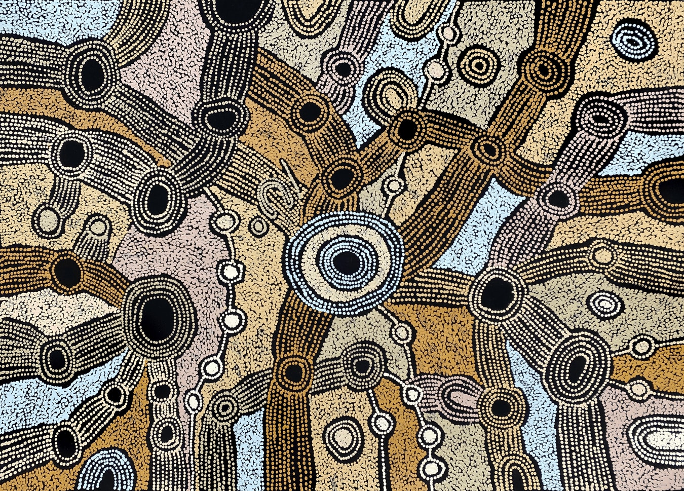 Minyma Malilu by Clarise Tunkin, 2022, acrylic on linen, 83 x 120 cm