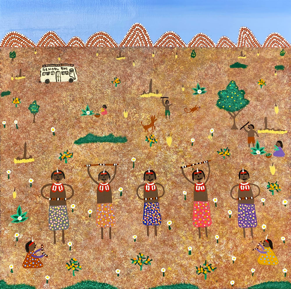 Girls dancing with their aunties after school by Evelyn Daniels, 2025