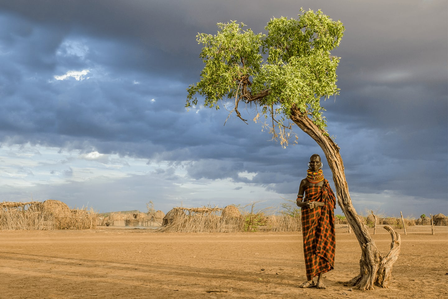 Carol Beckwith and Angela Fisher, Turkana Woman by Tree, Kenya, 2014