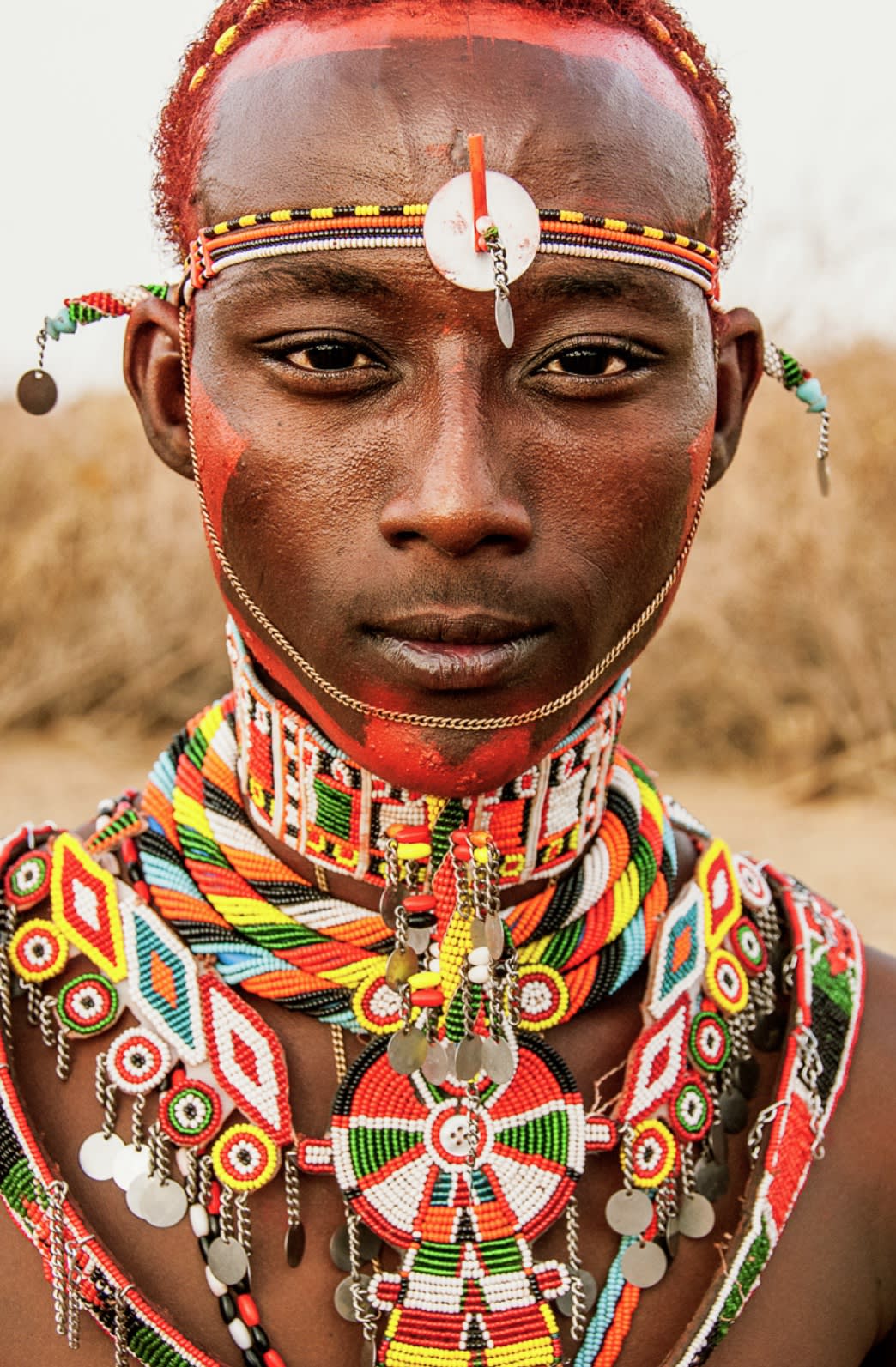 Carol Beckwith and Angela Fisher, Rendille Warrior with Beaded Adornments, Kenya, 2013