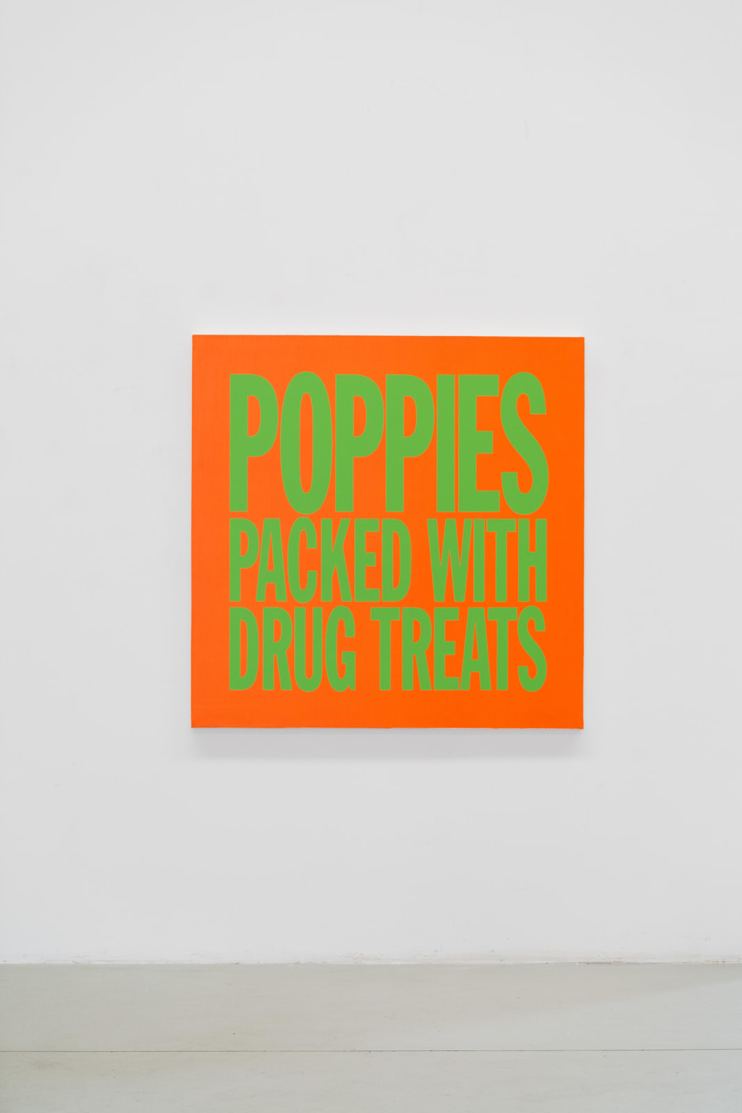 John Giorno, POPPIES PACKED WITH DRUG TREATS, 2017