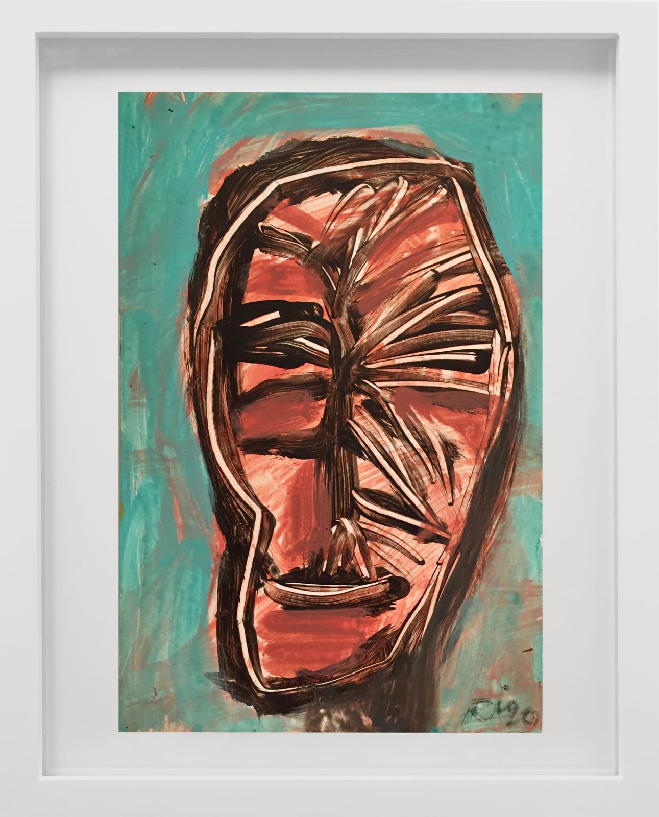 Rigo, Untitled (Aqua Head), 2017