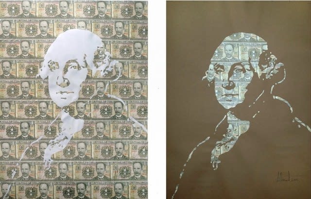 Adrian Rumbaut, Positive Negative/ Jose Marti/George Washington, 2017