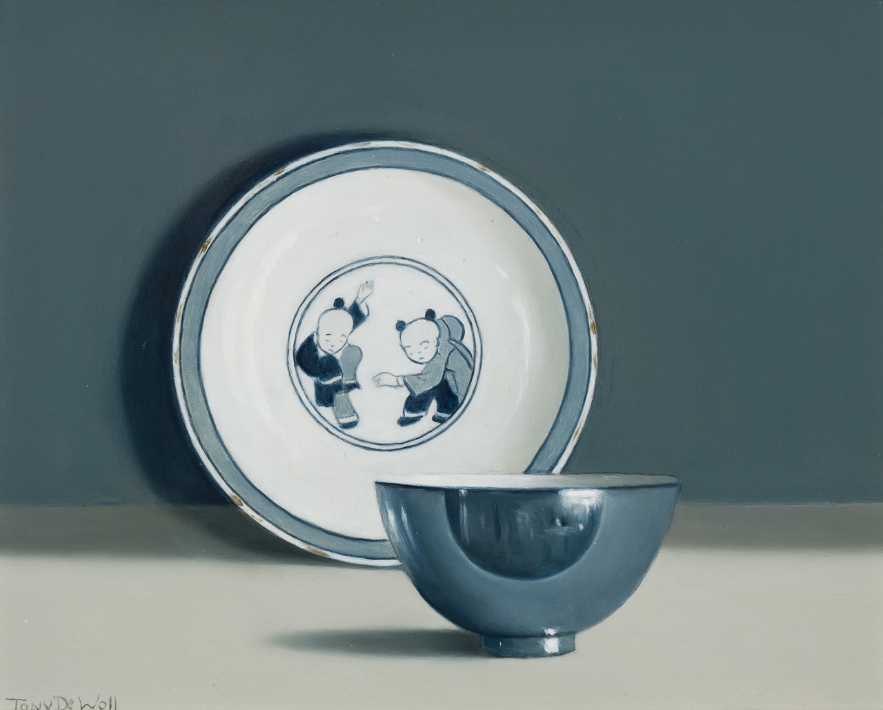 Tony de Wolf, Blue Bowl with Chinese Plate