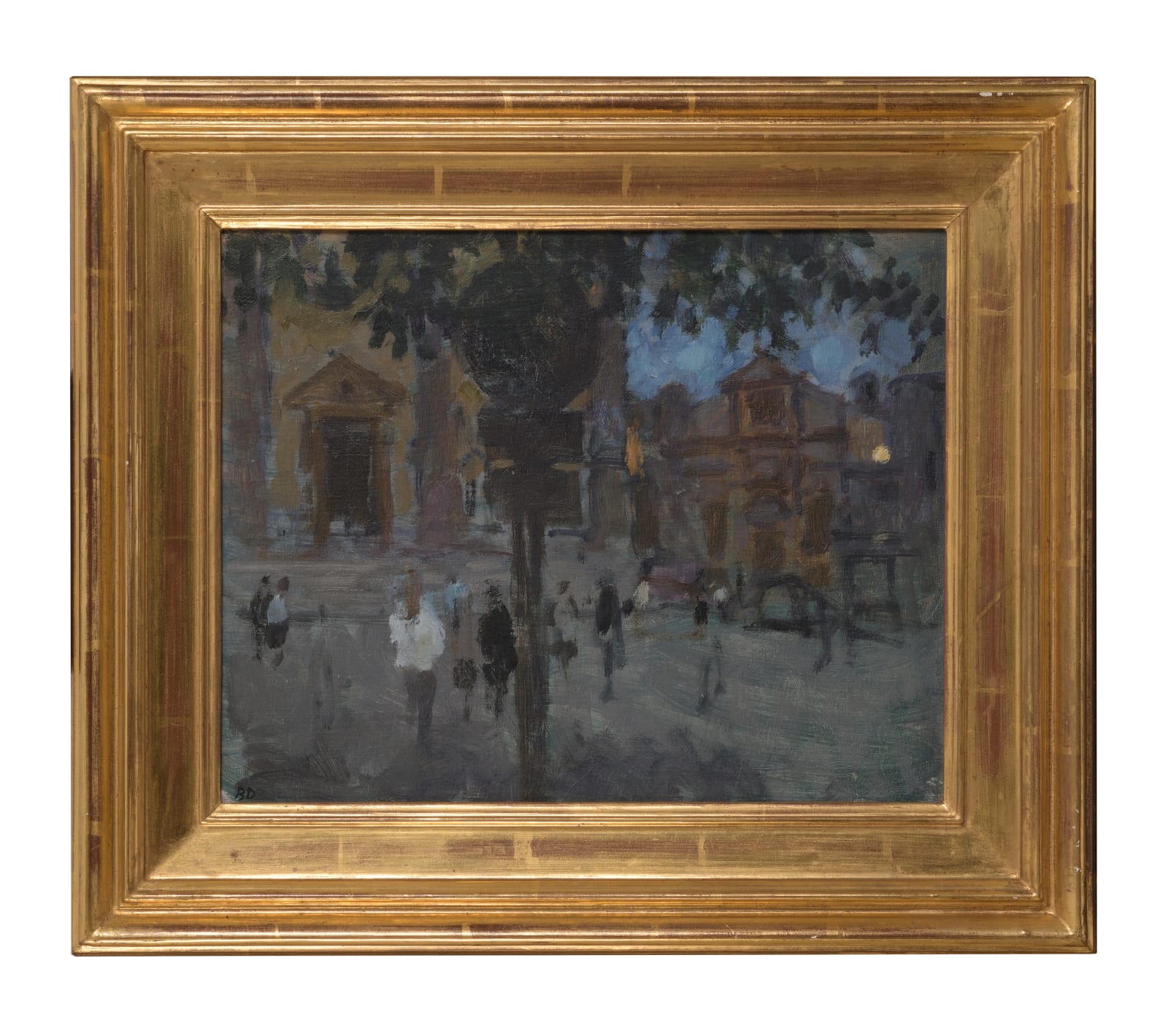 Bernard Dunstan RA, Sinalunga, Evening, (Piazza Giuseppe Garibaldi), 3/75