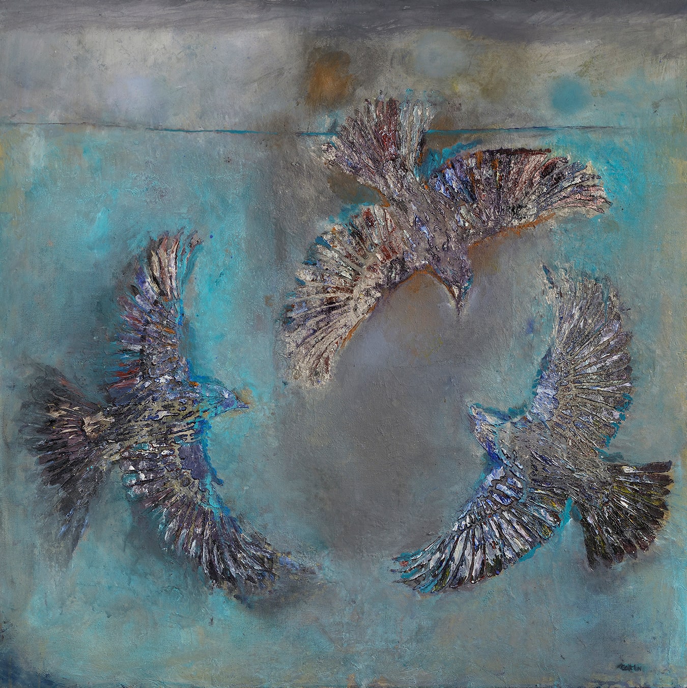 Gail Catlin, Birds in Flight Blue