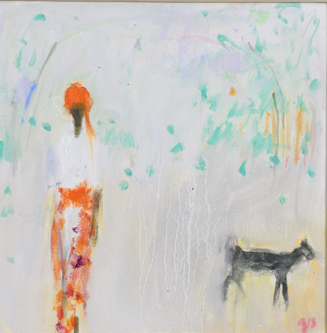 Ann Shrager NEAC, Man with an Orange Turban and Goat