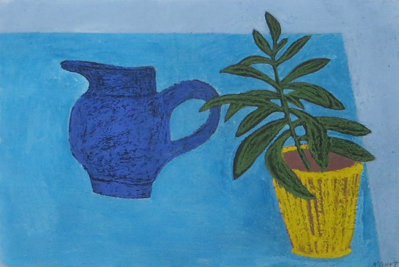Angela A'Court PS, Blue Jug, Yellow Pot