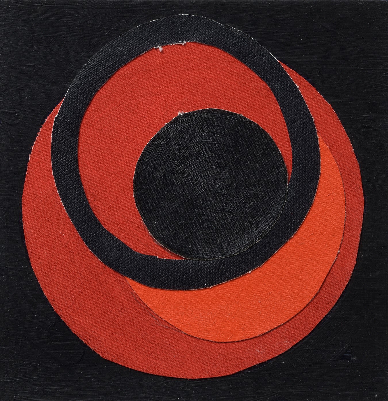 Sir Terry Frost RA, Red and Black Crescents (unsigned)