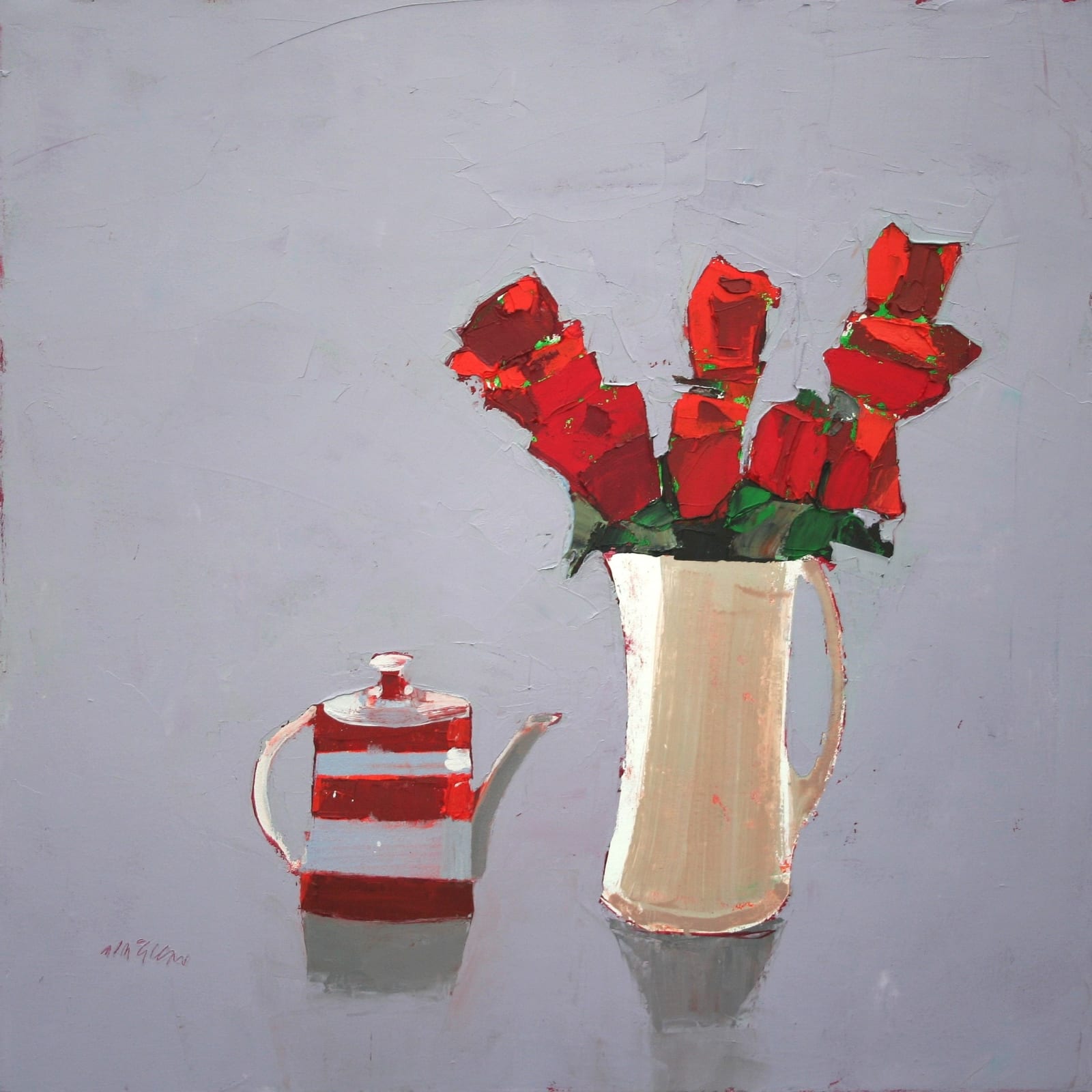 Mhairi McGregor RSW, Teapot and Roses