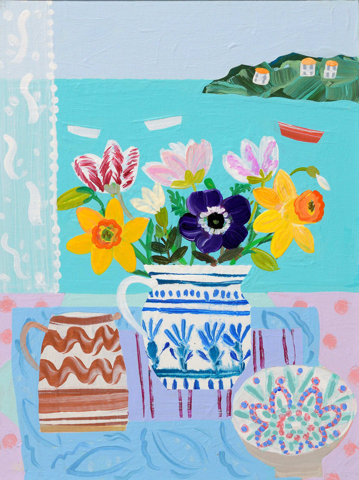 Emma Williams, Spring Flowers Porthminster view, 2022
