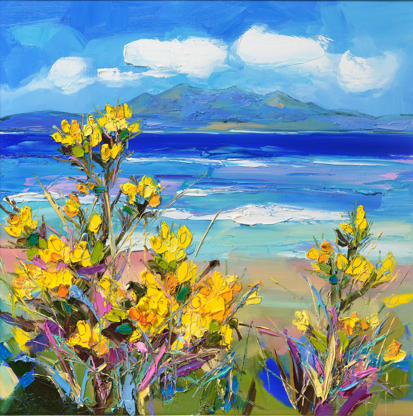 Judith Bridgland, Distant Arran Through Gorse