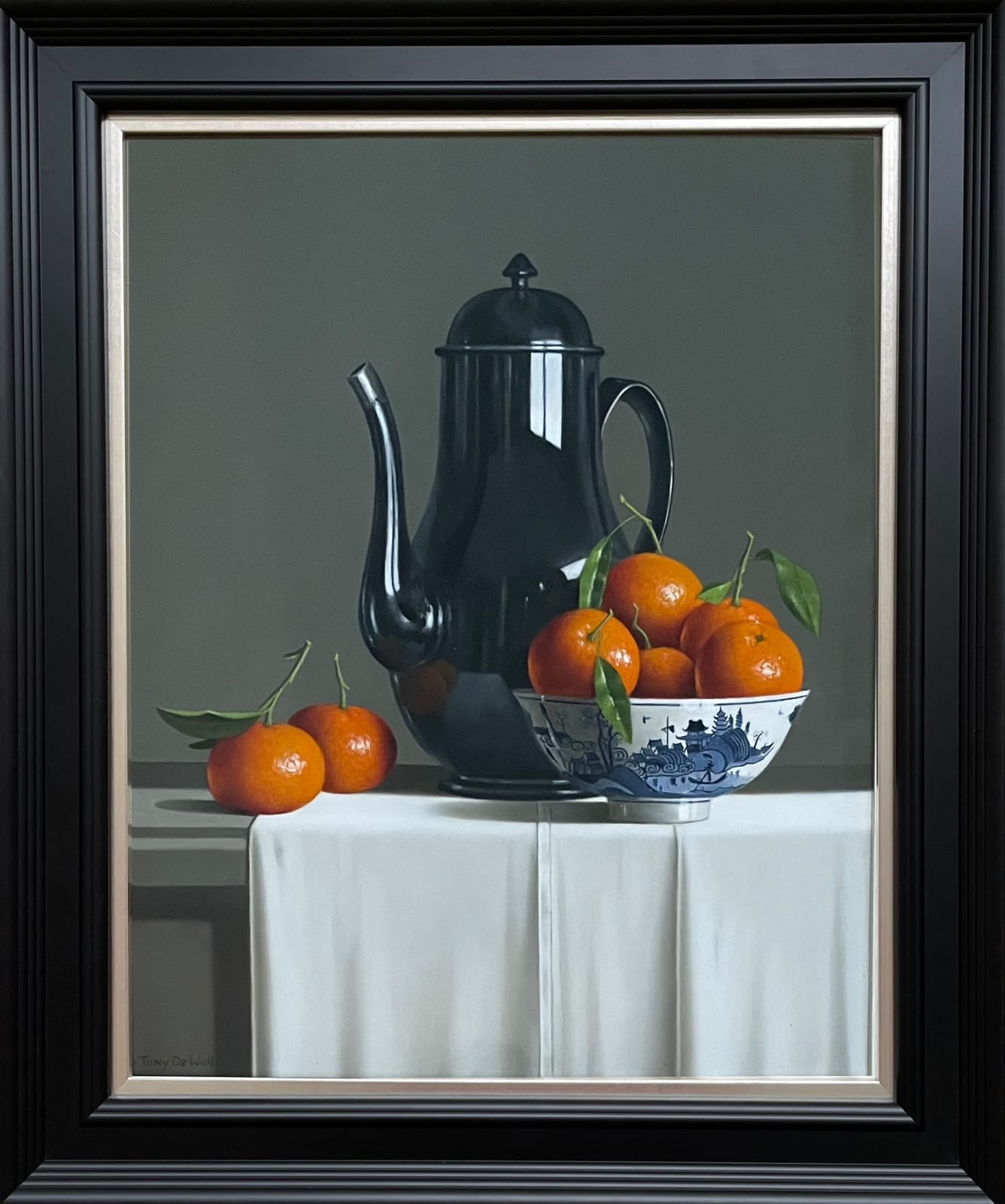 Tony de Wolf, Black Coffeepot with Mandarins