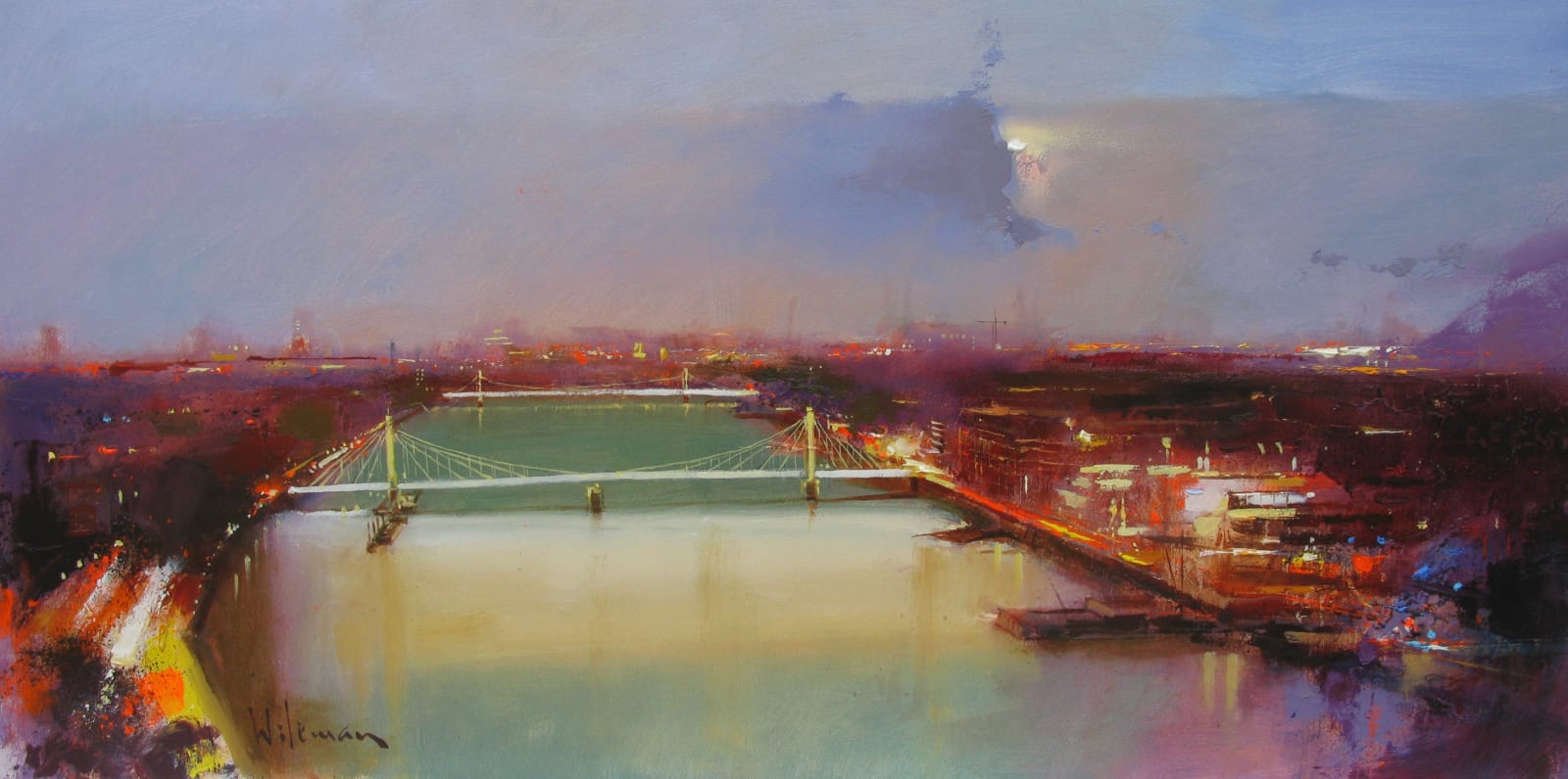 Peter Wileman FROI RSMA FRSA, Dusk Over the Thames