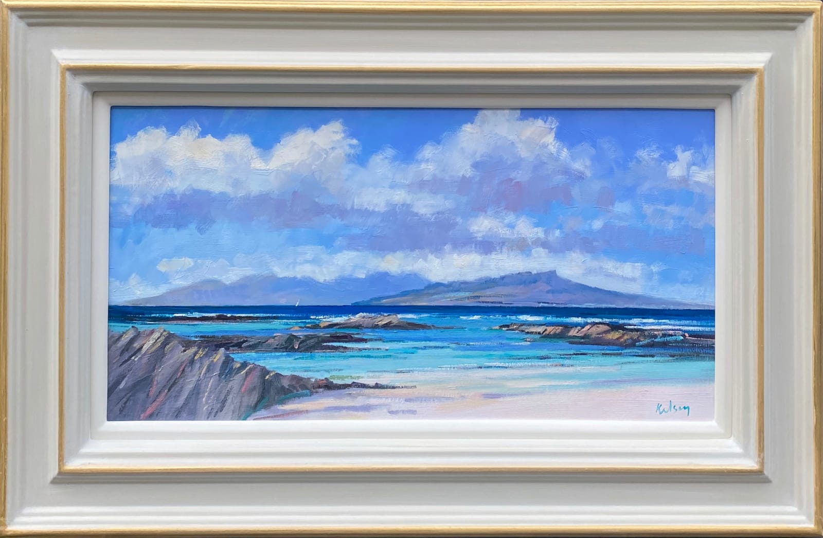 Robert Kelsey DA MUniv PAI FRSA, Rum and Eigg from Ardnamurchan