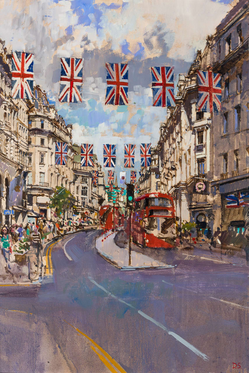 David Sawyer RBA, Platinum Jubilee Flags, Regent’s Street