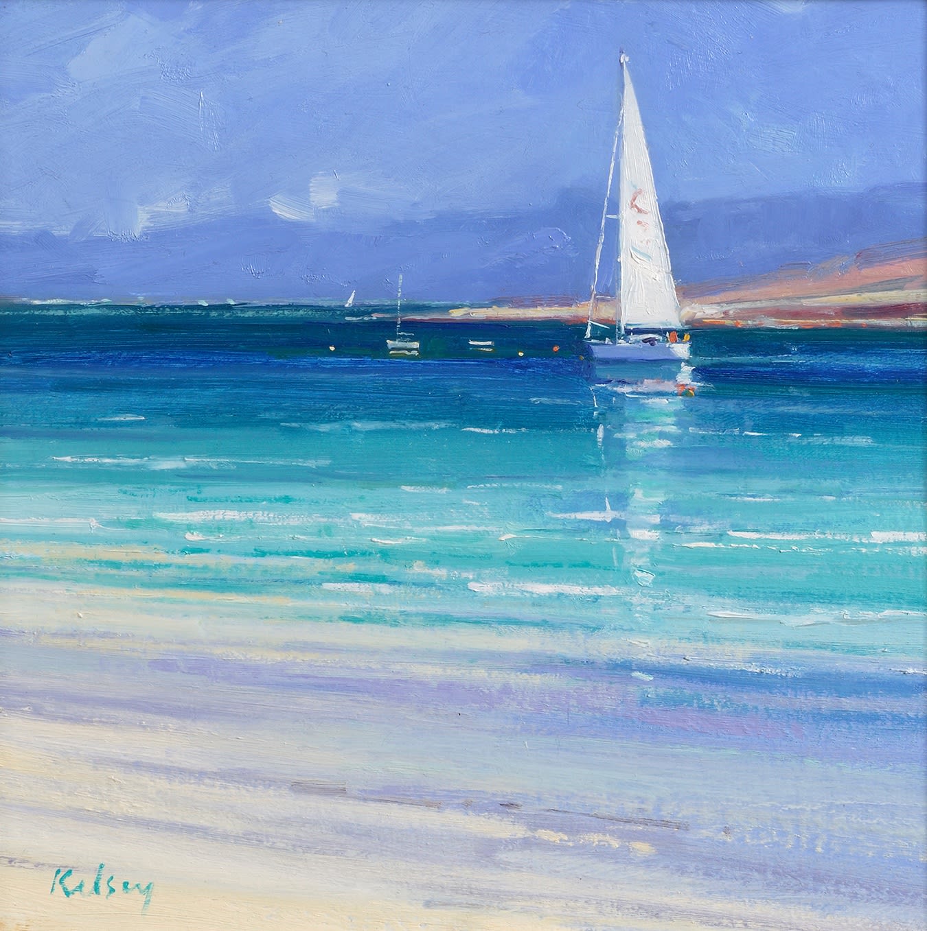 Robert Kelsey DA MUniv PAI FRSA, Yacht in the Sound of Iona