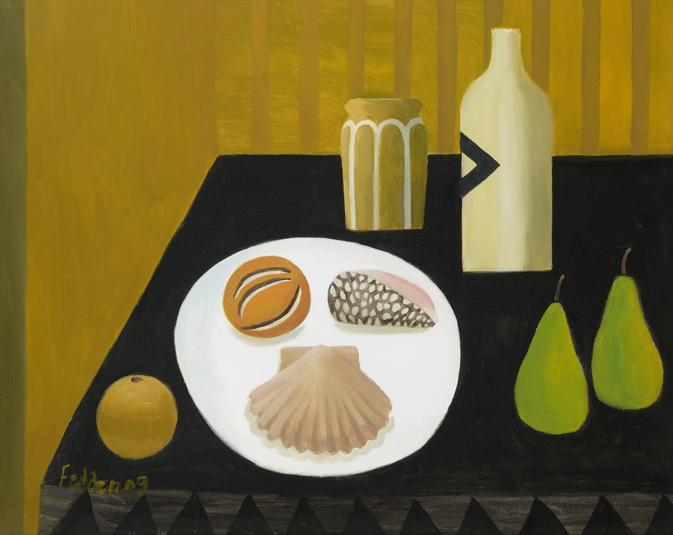 Mary Fedden OBE RA PPRWA, Shells, Fruit and Bottles S/d 2009