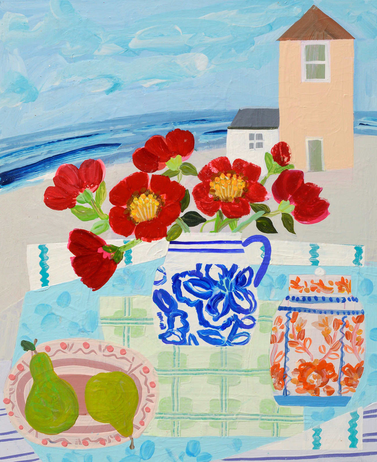 Emma Williams, Red Camellia and Pears, 2022