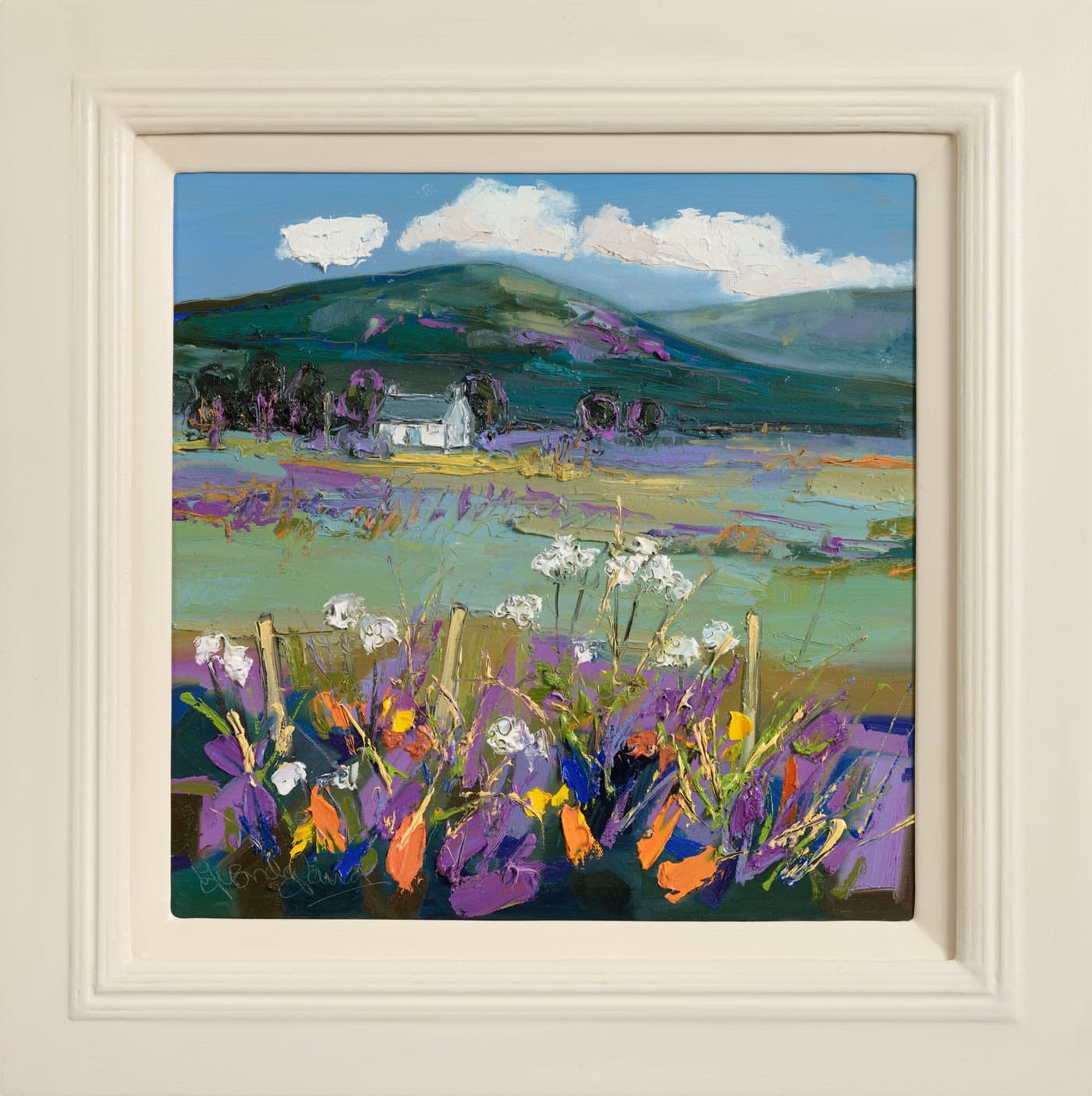 Judith Bridgland, Cottage with Cow Parsley, Glenlivet