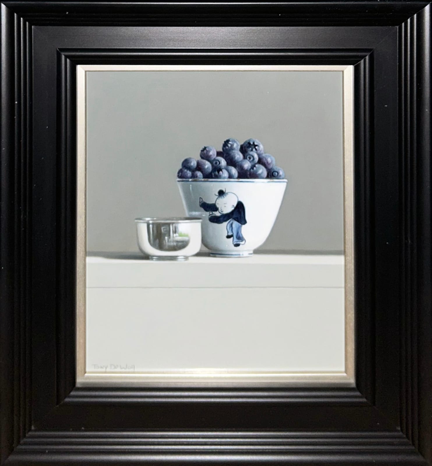 Tony de Wolf, Chinese and Silver Bowl with Blueberries