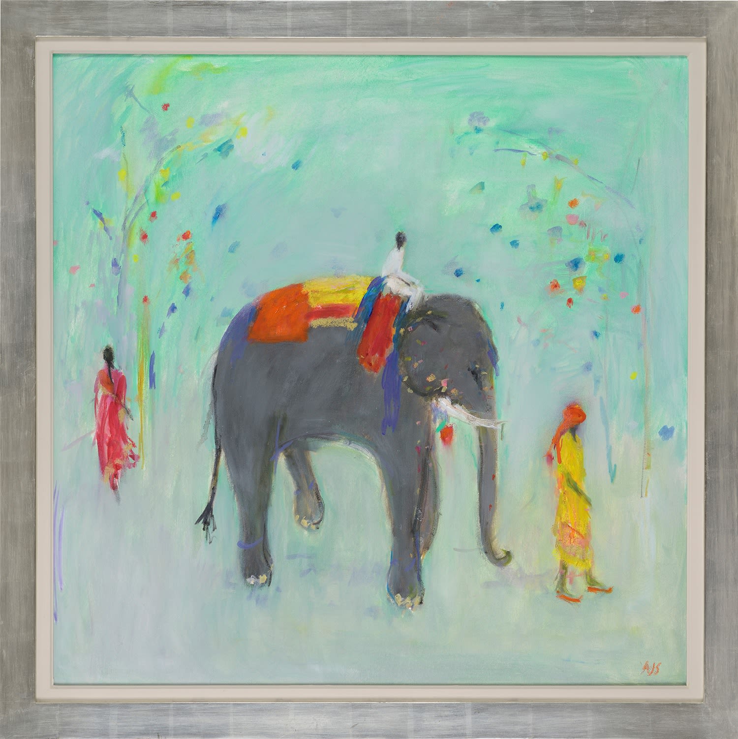 Ann Shrager NEAC, Elephant Surrounded in Green