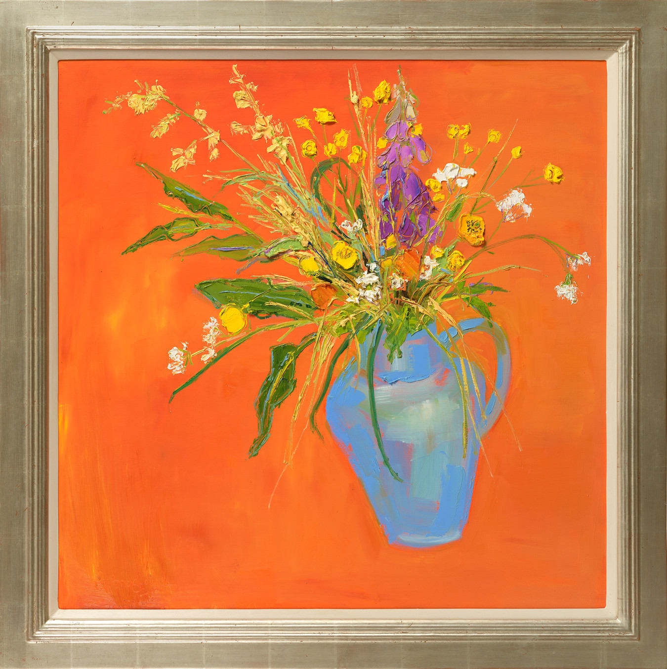 Judith Bridgland, Wildflowers in Blue Vase