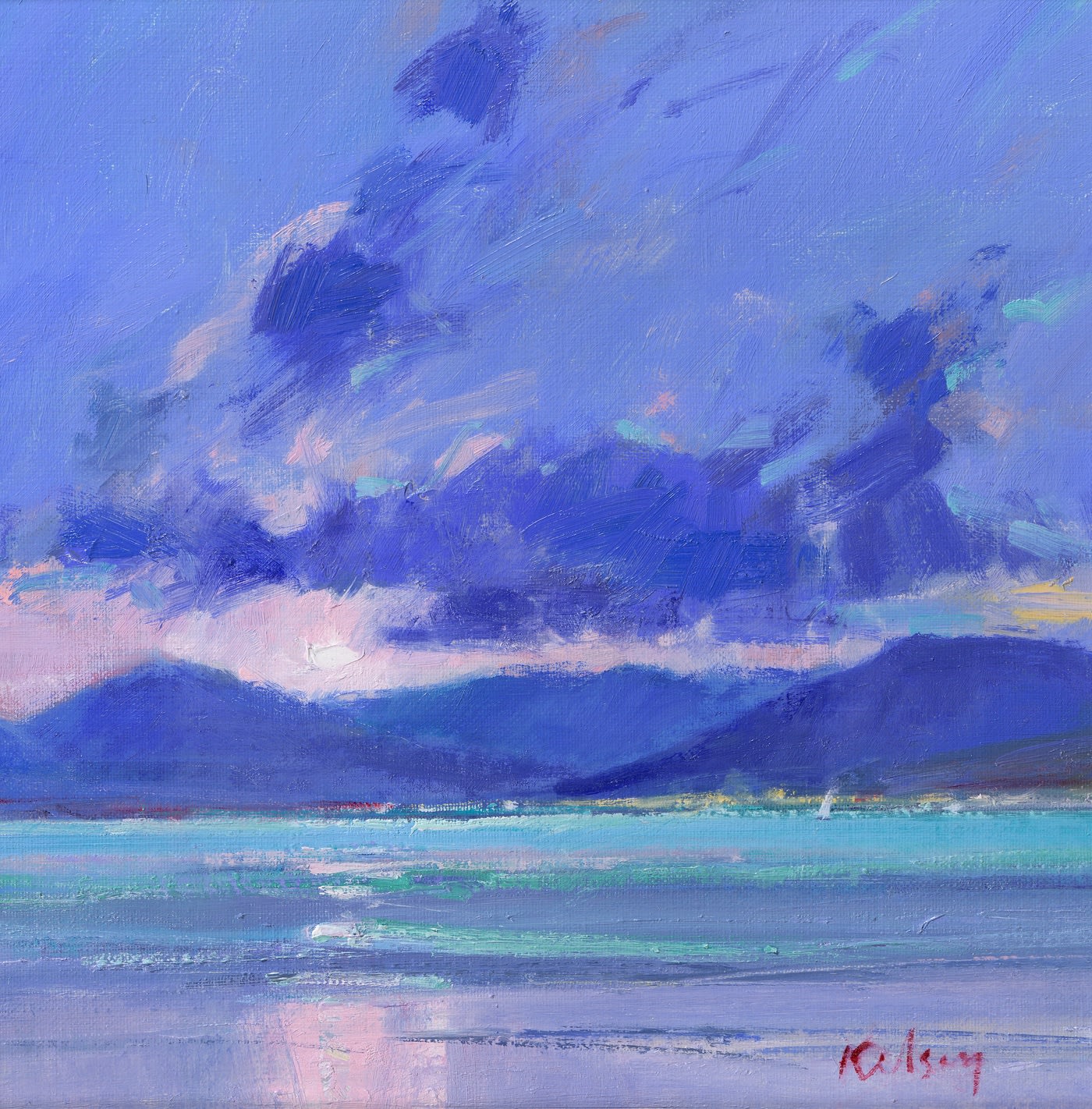 Robert Kelsey DA MUniv PAI FRSA, Evening Clouds, Harris