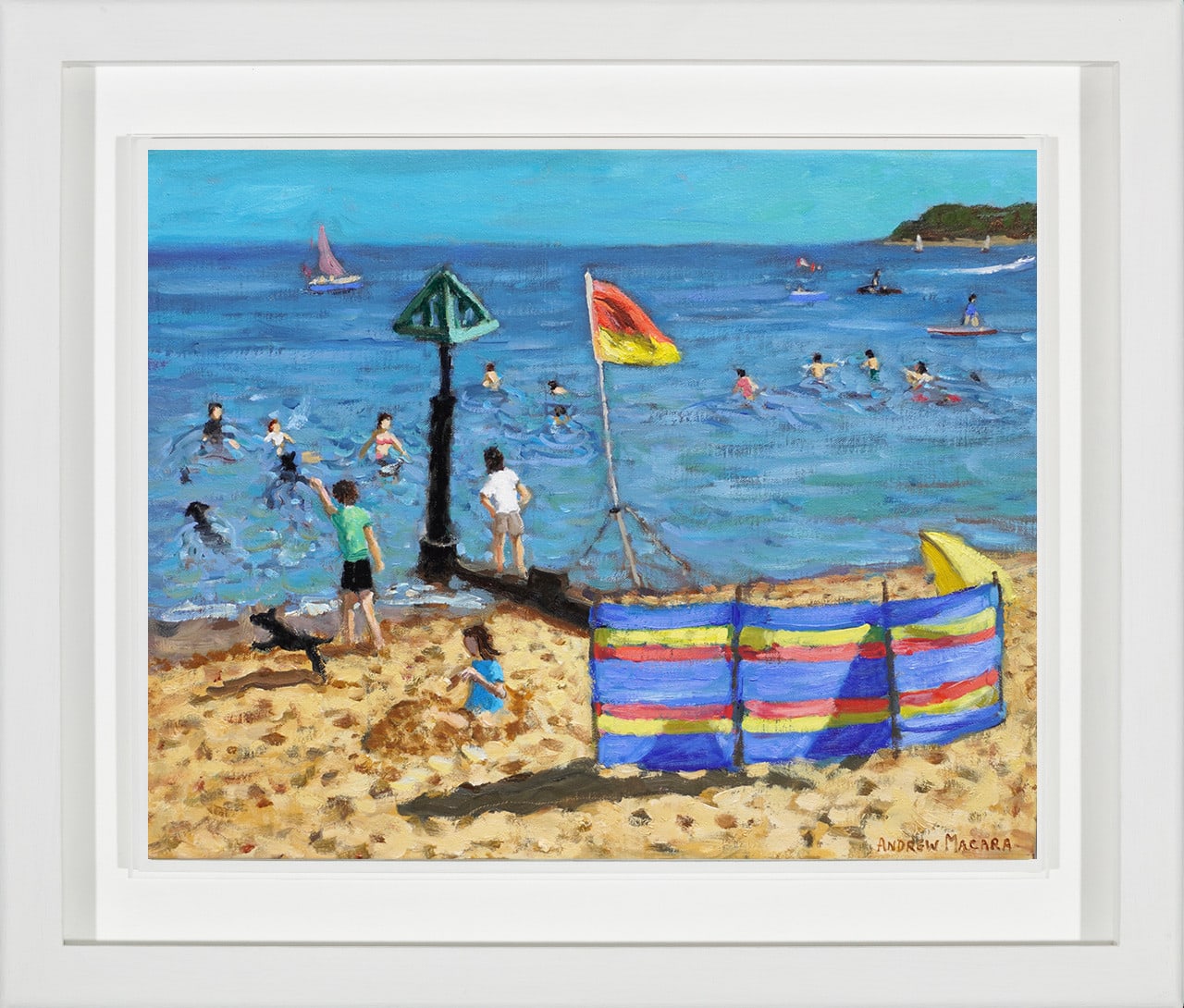 Andrew Macara RBA NEAC, Striped Windbreak and Safety Flag, Wells-next-the-Sea