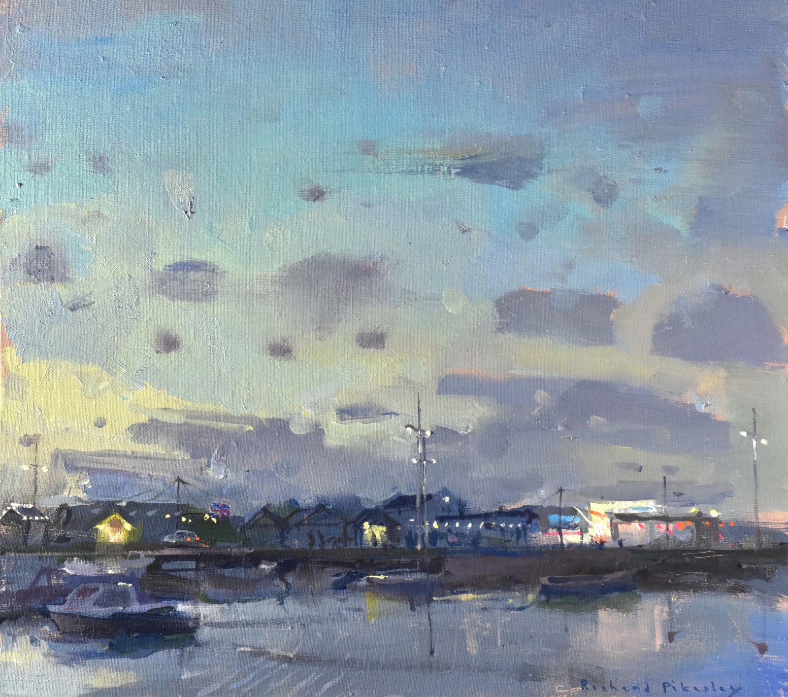 Richard Pikesley PPNEAC RWS, A Dorset Harbour - Summer Funfair