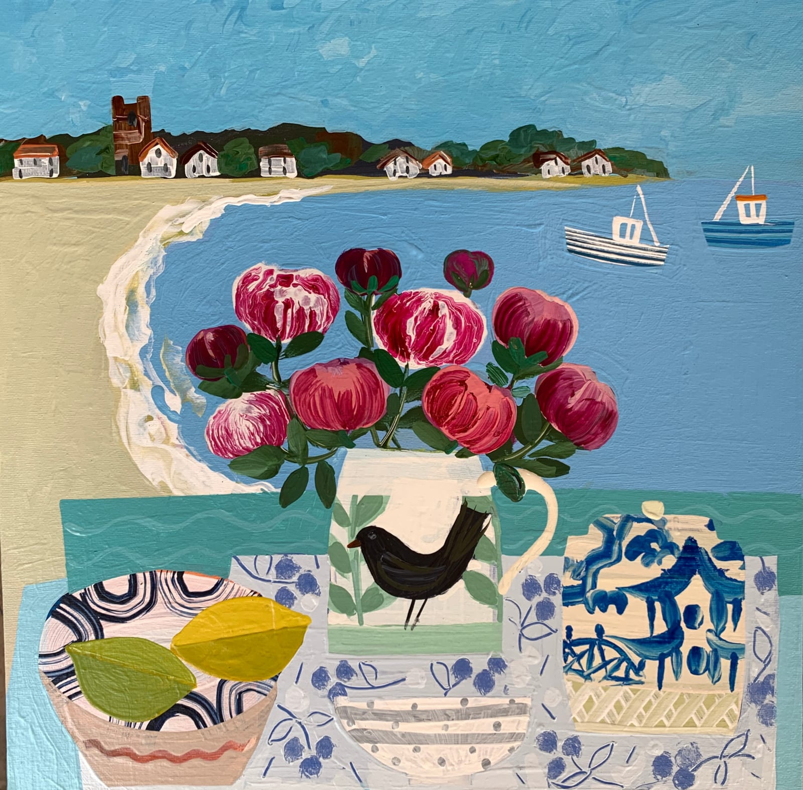 Emma Williams, Peonies and Lemons, View to Thorpeness | Thompson's Gallery