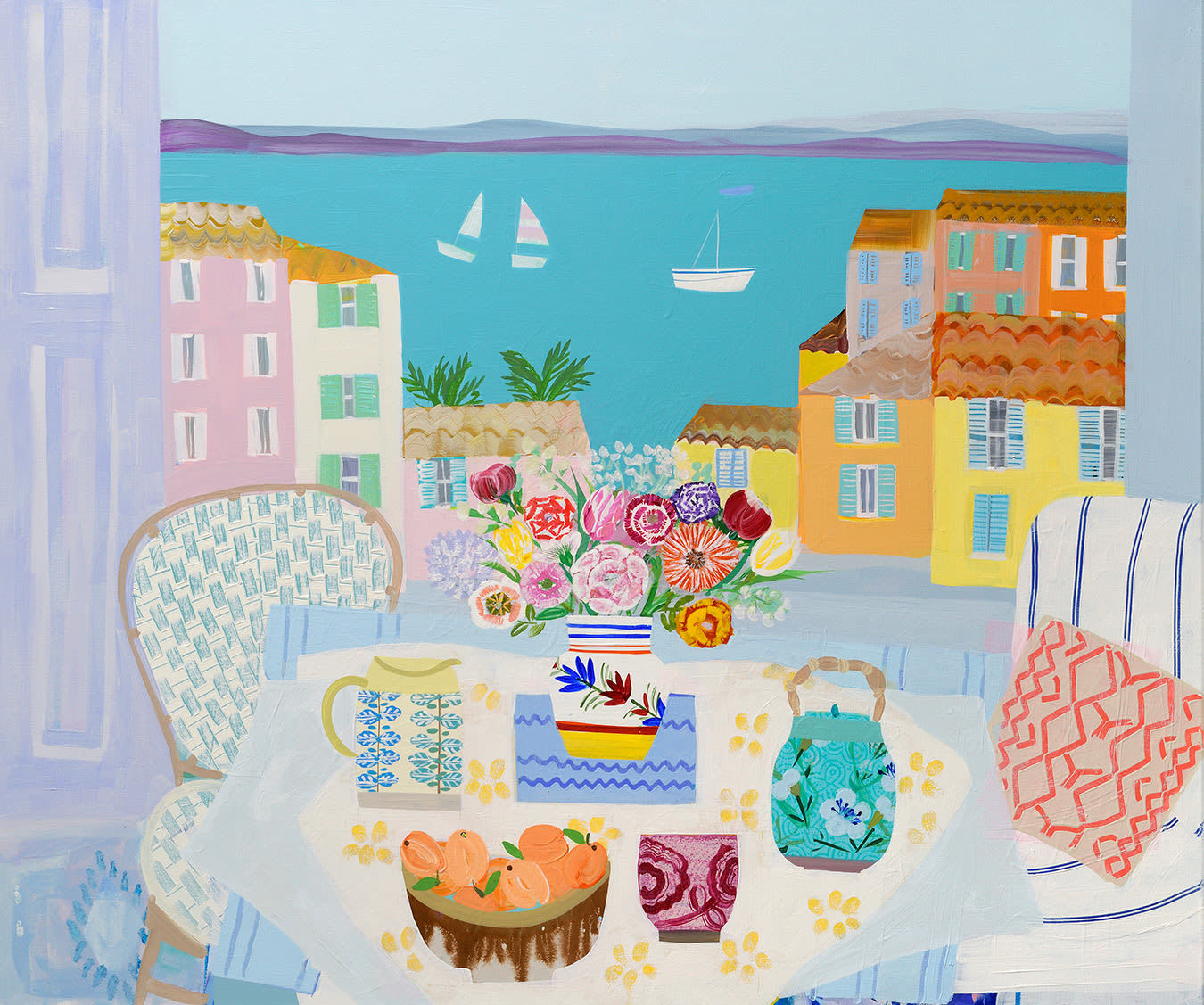 Emma Williams, Market Flowers in Quimper pot Saint-Tropez, 2022