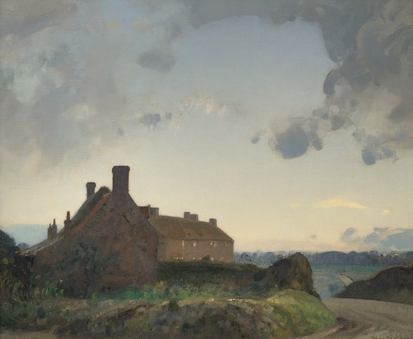 Sir John Alfred Arnesby Brown RA HRBA PNSA, The End of the Village, Hadiscoe