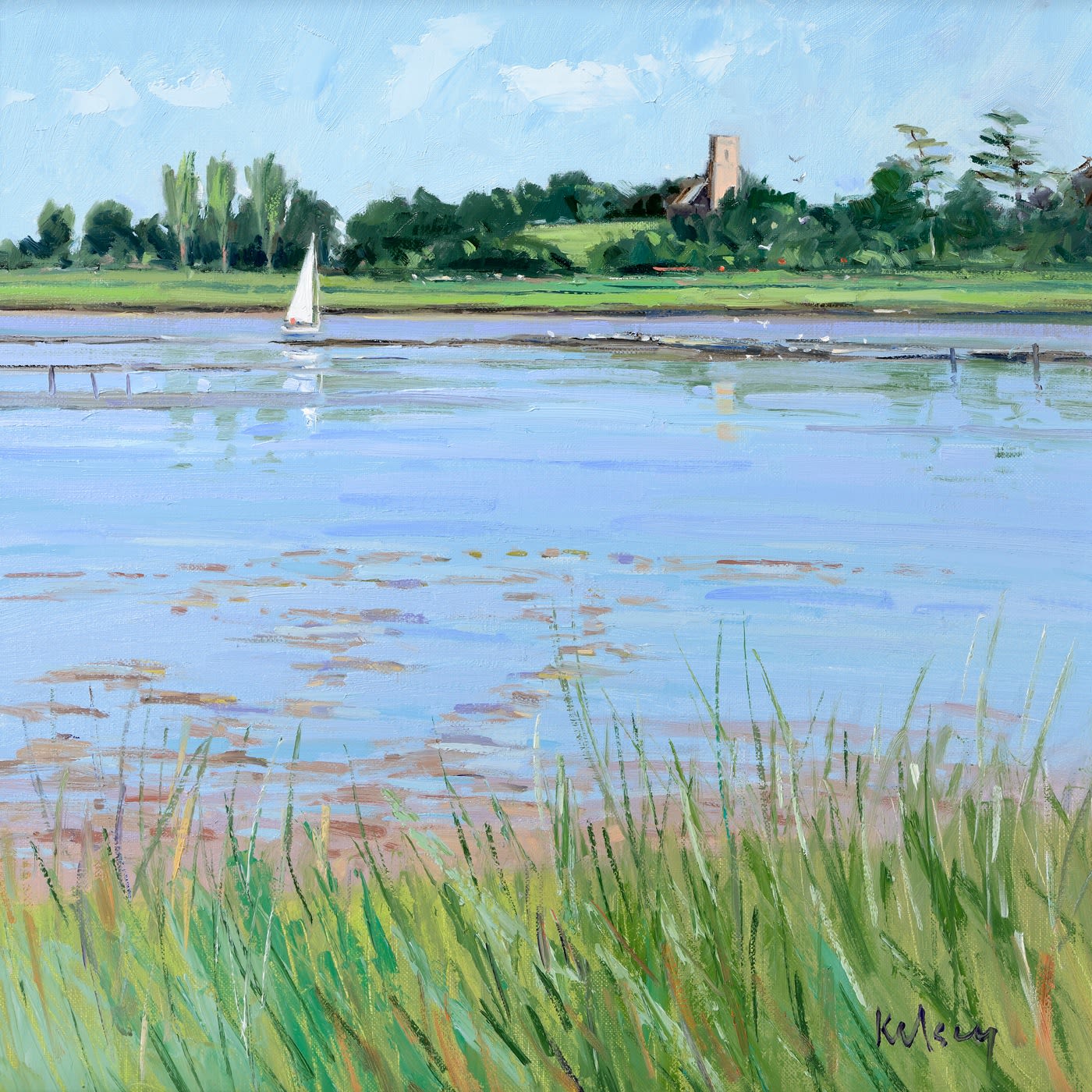 Robert Kelsey DA MUniv PAI FRSA, The River Alde at Iken