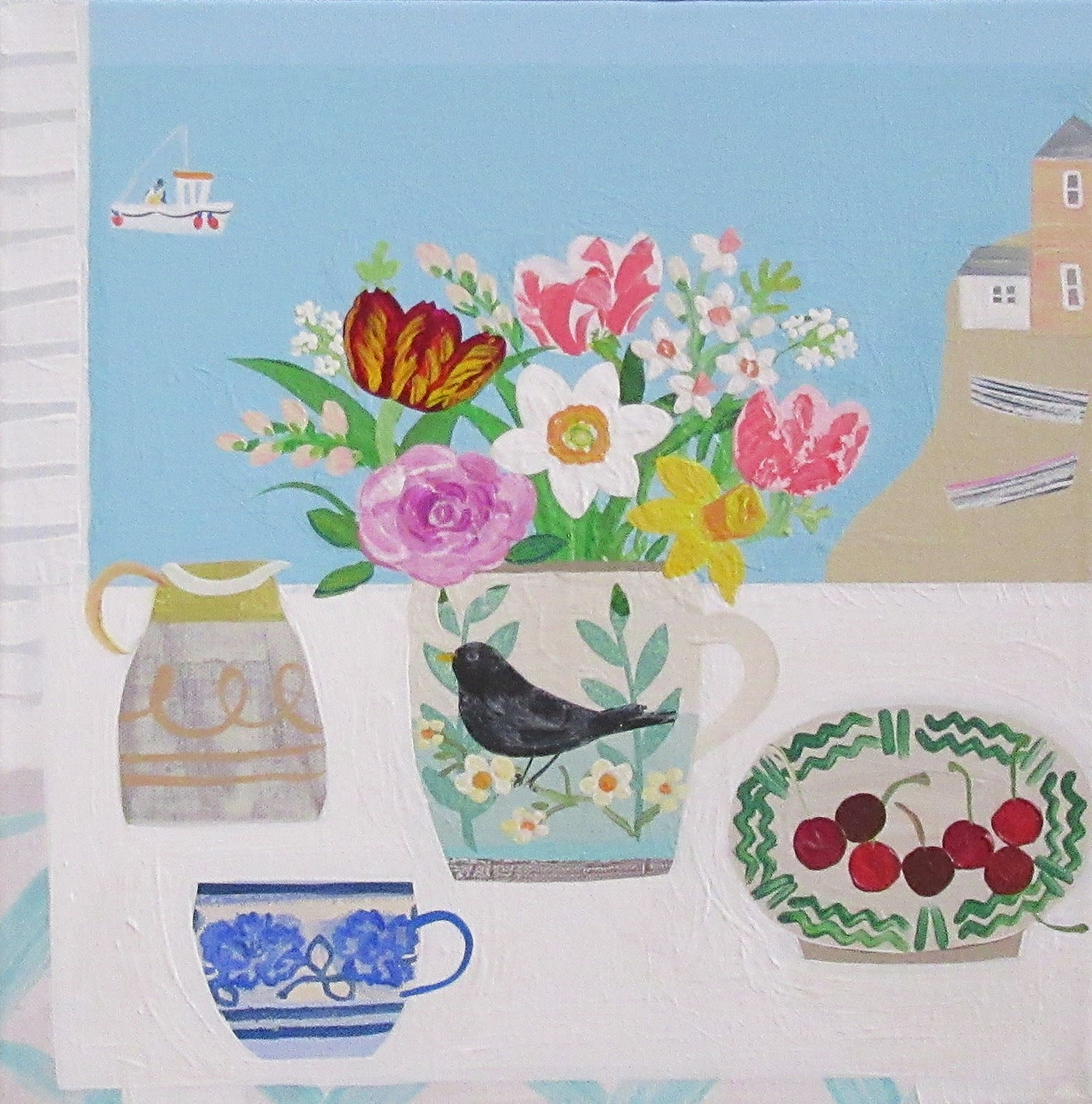 Emma Williams, Spring Flowers in a Bird Pot