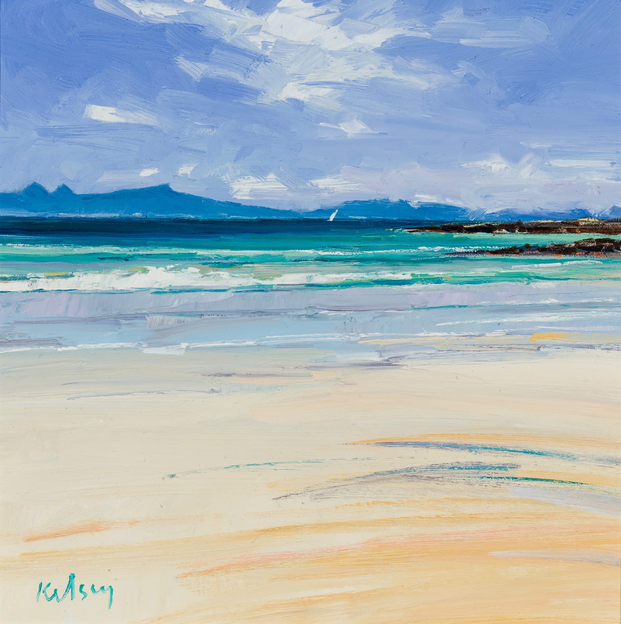 Robert Kelsey DA MUniv PAI FRSA, Small Isles from Ardnamurchan