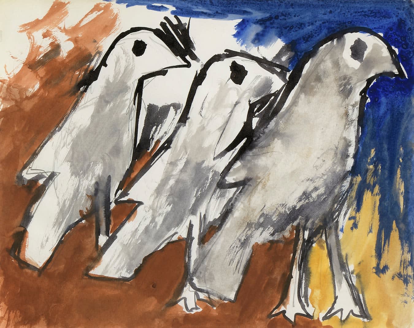 Josef Herman OBE RA, Three Birds