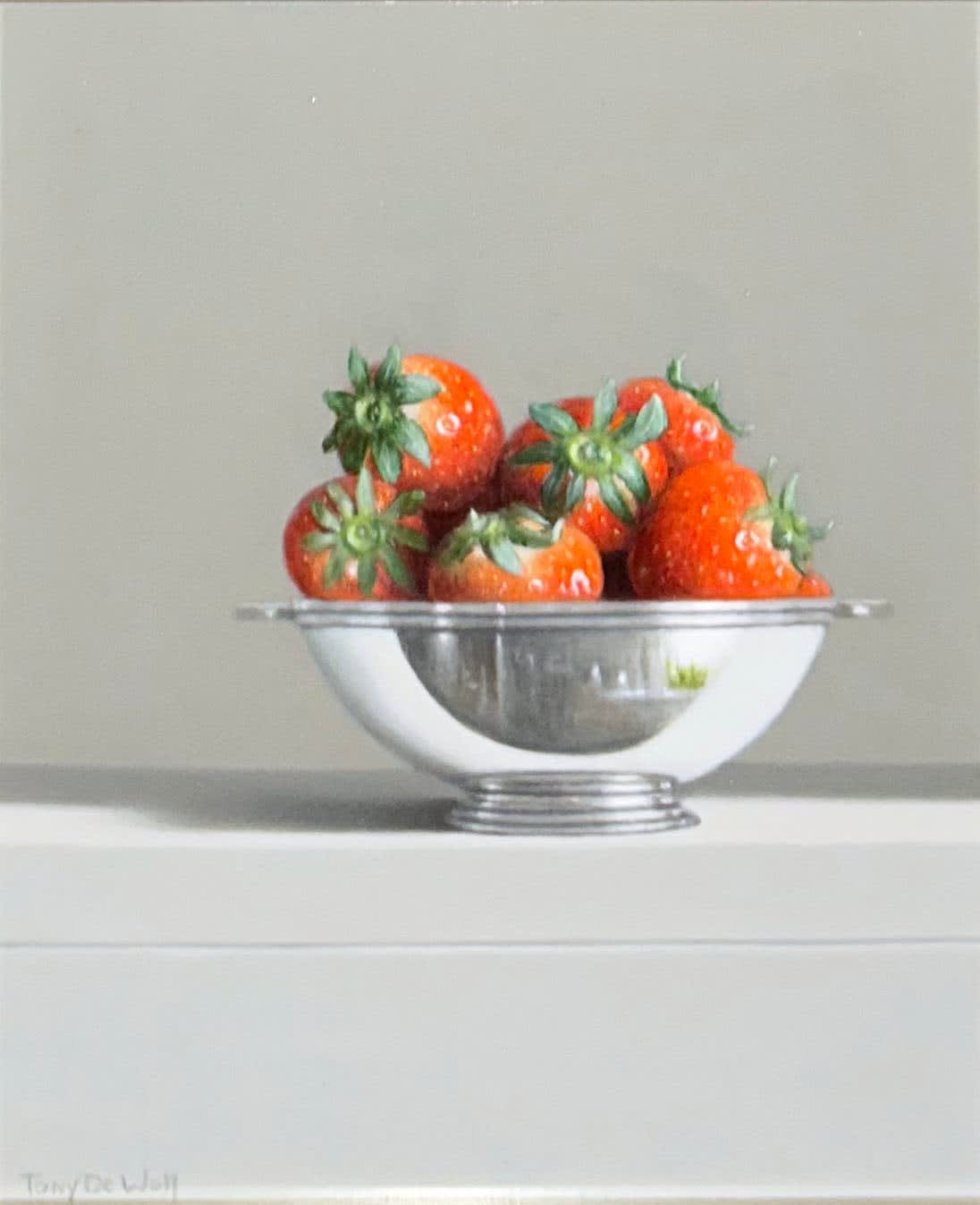 Tony de Wolf, Silver Bowl with Strawberries