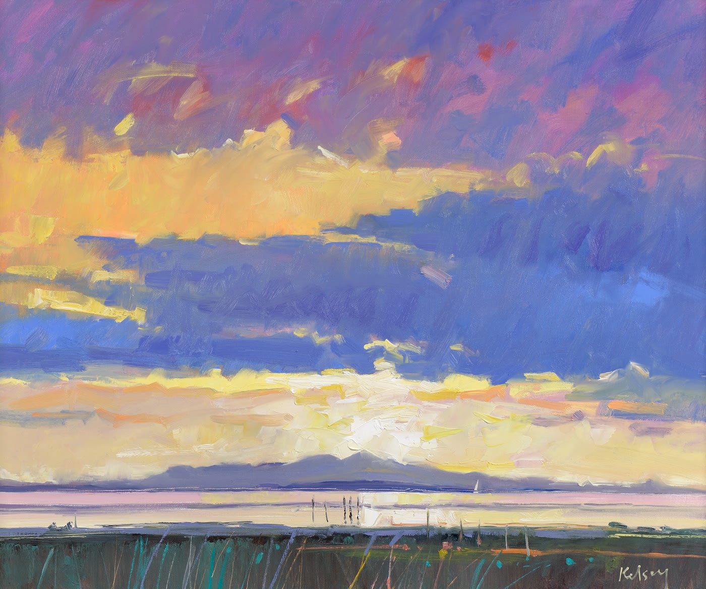 Robert Kelsey DA MUniv PAI FRSA, Arran Sunset
