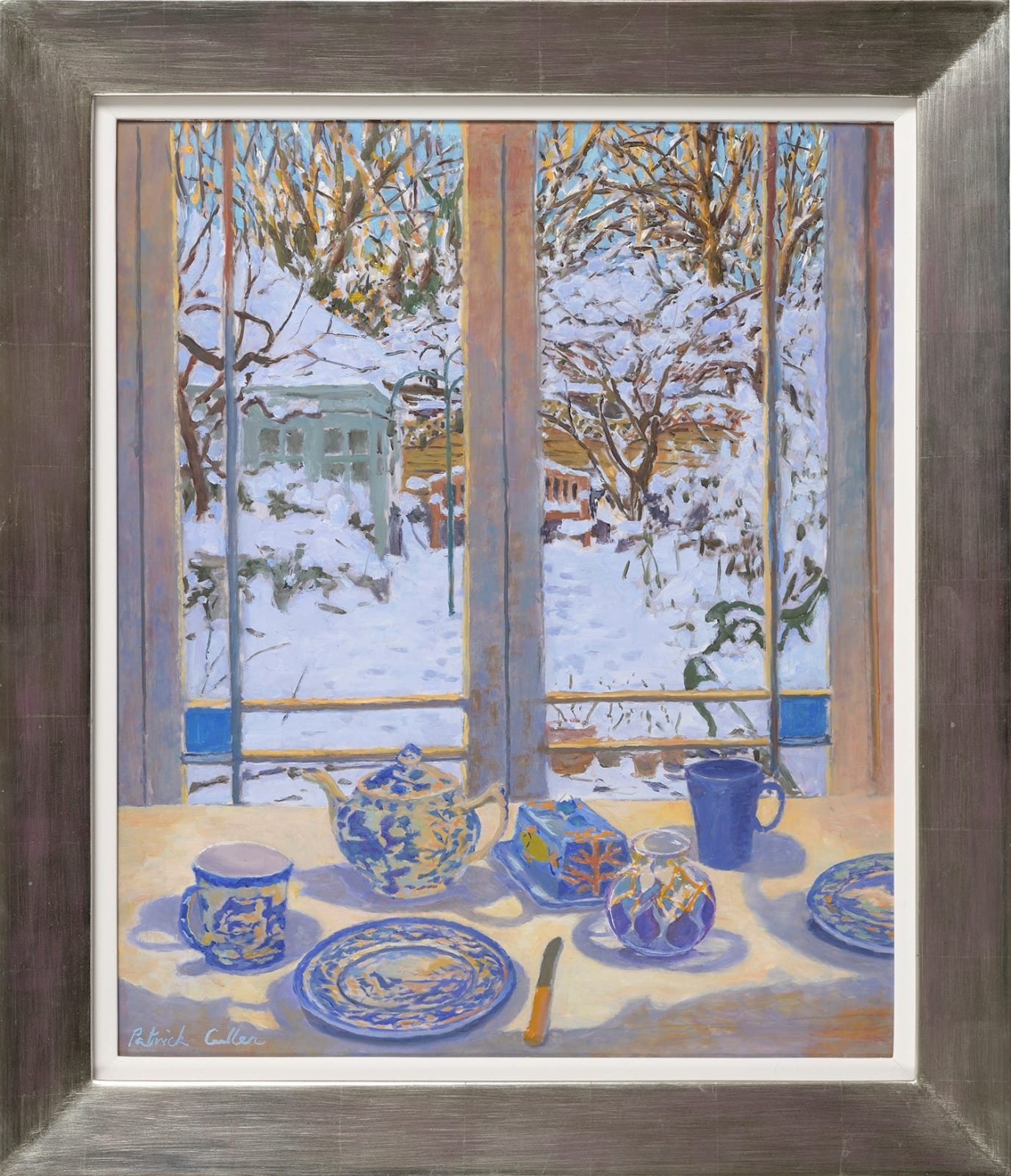 Patrick Cullen, French Windows, Snow Outside, Tea Time
