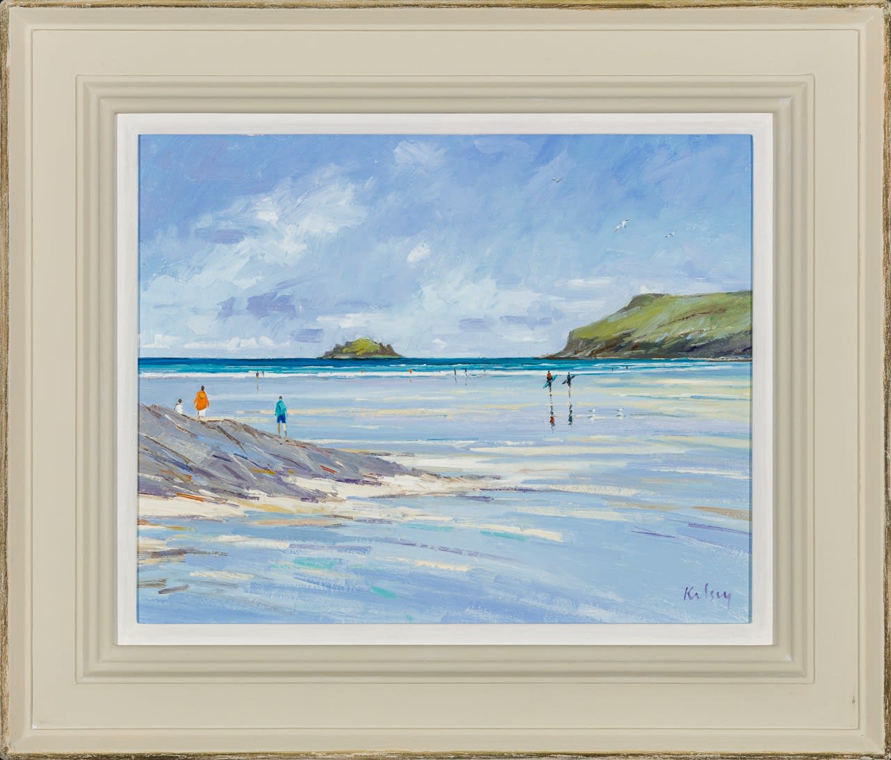Robert Kelsey DA MUniv PAI FRSA, Surfers on Polzeath Beach