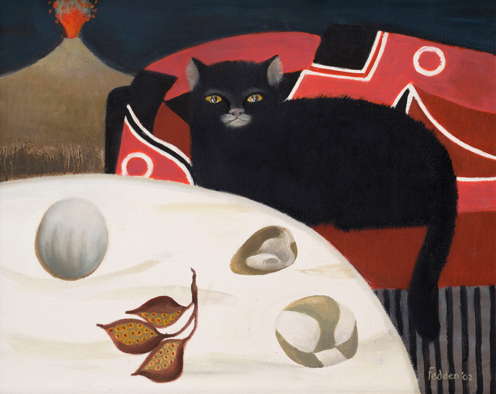 Mary Fedden OBE RA PPRWA, Lulu and Volcano