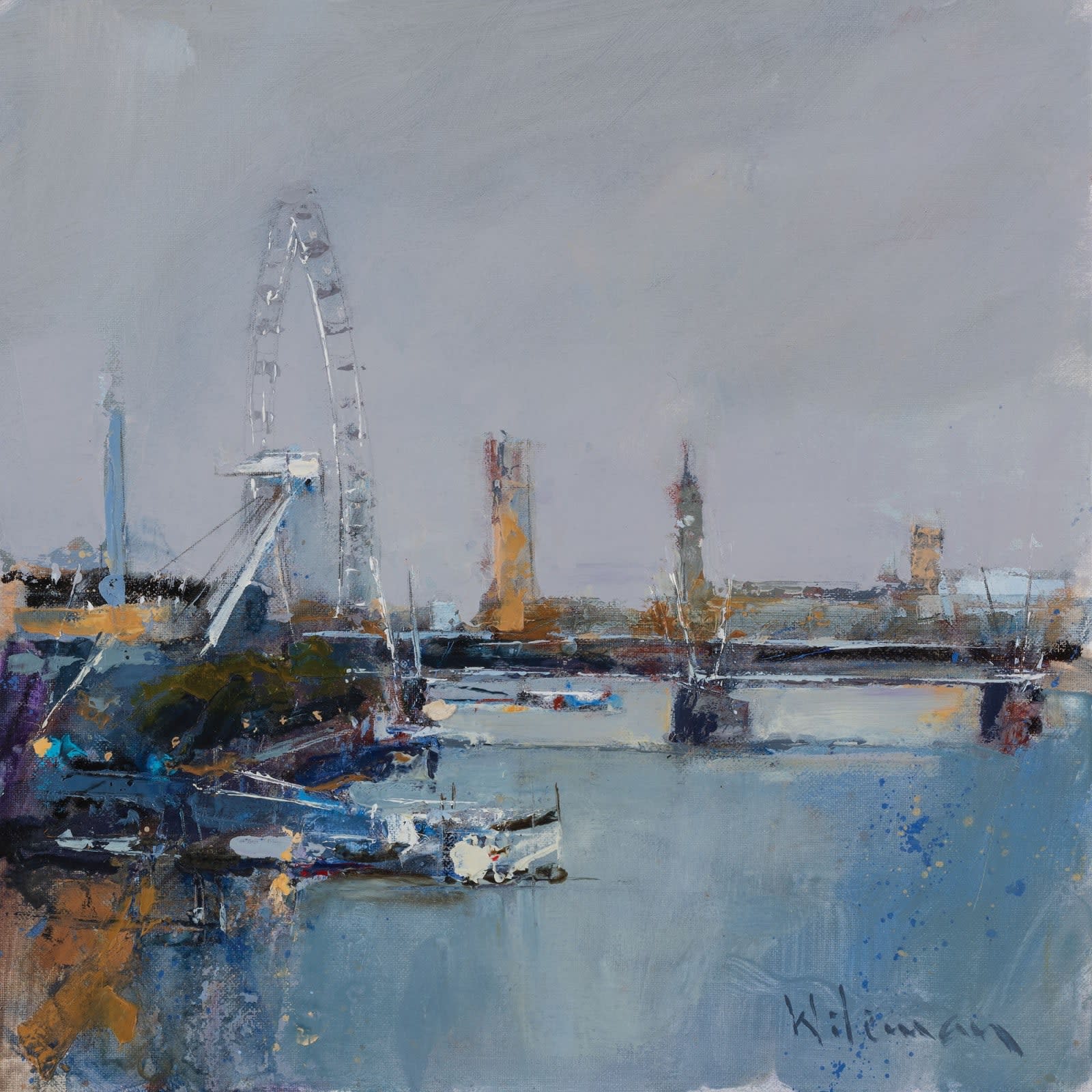 Peter Wileman FROI RSMA FRSA, The London Eye, Winter